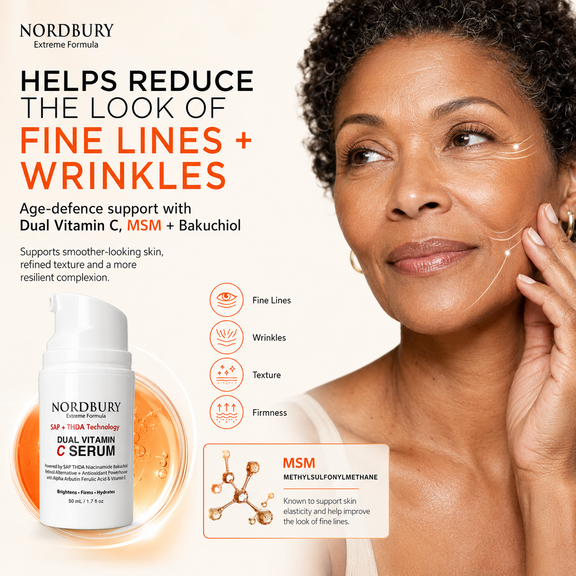 Dual Vitamin C Face Serum, SAP + THDA for Dark Spots