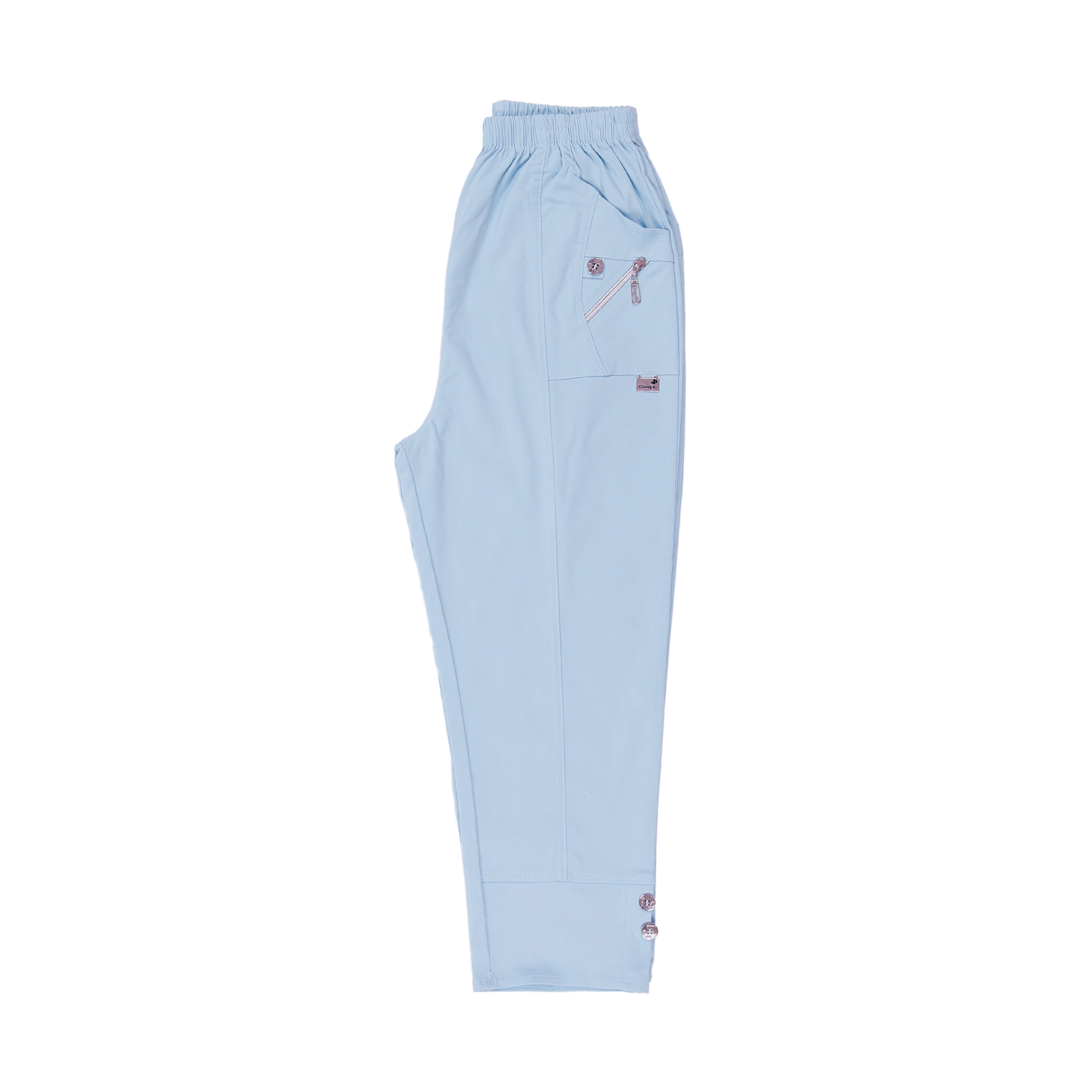 Cherry Berry Cropped Trousers - Skyblue