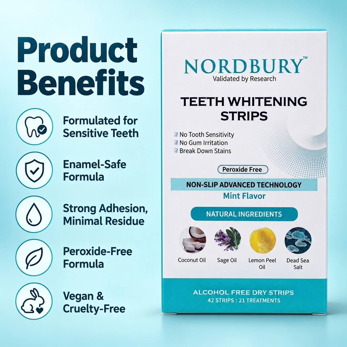 Teeth Whitening Strip - 21 Treatments (42 Strips)