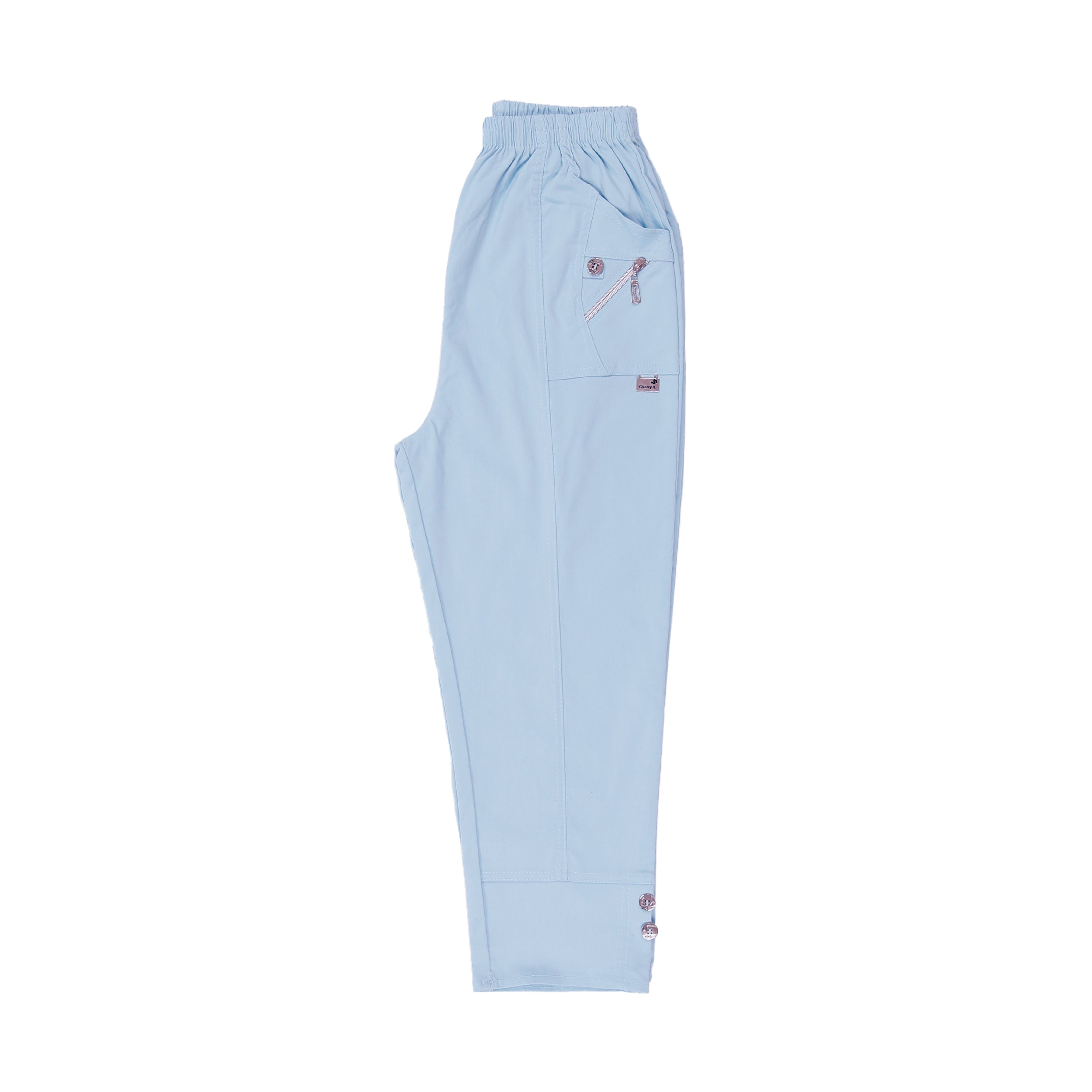 Cherry Berry Cropped Trousers - Skyblue
