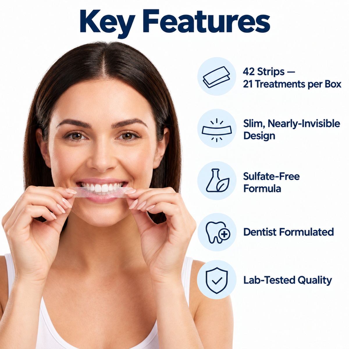Teeth Whitening Strip - 21 Treatments (42 Strips)