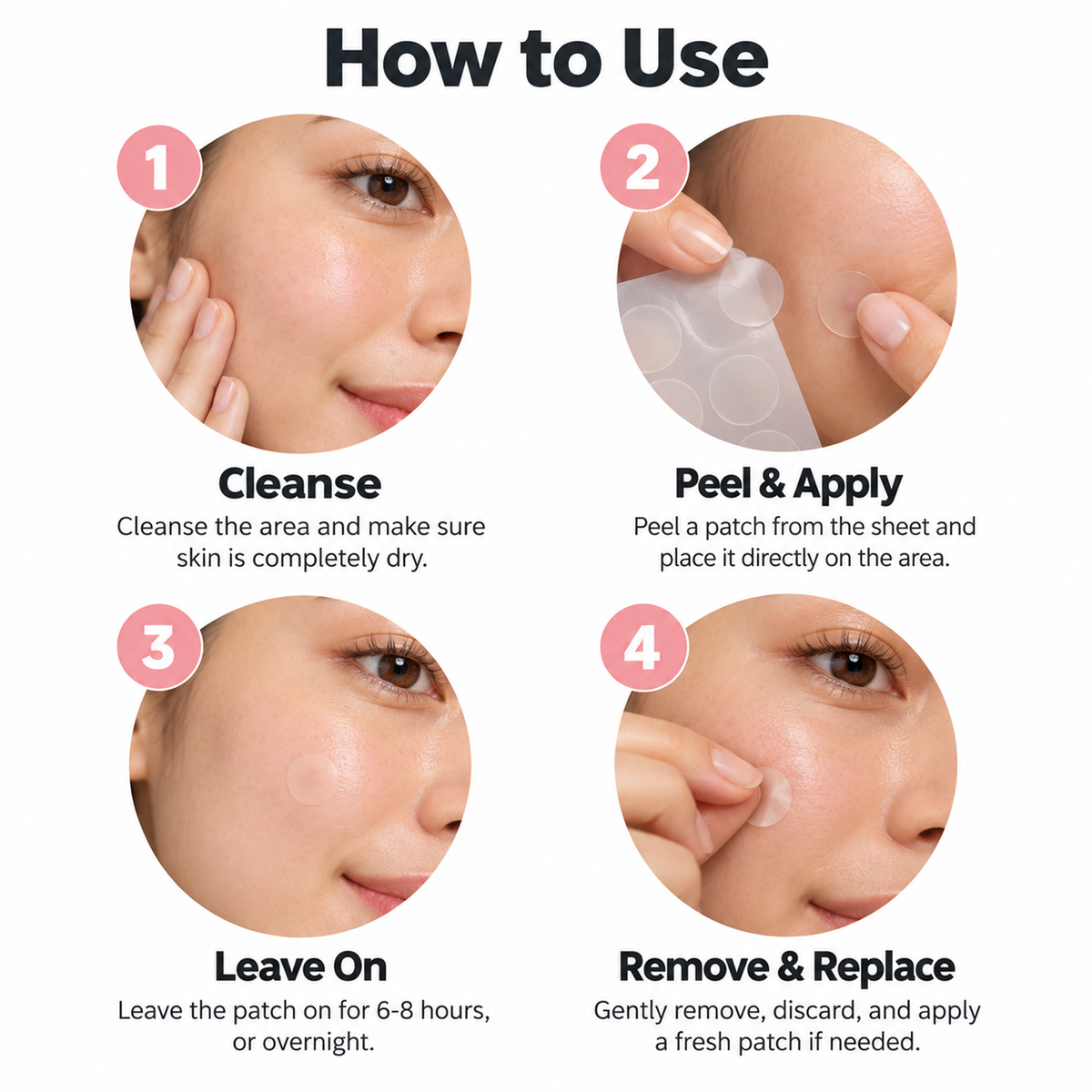 Acne Patches – 96 Hydrocolloid Spot Dots