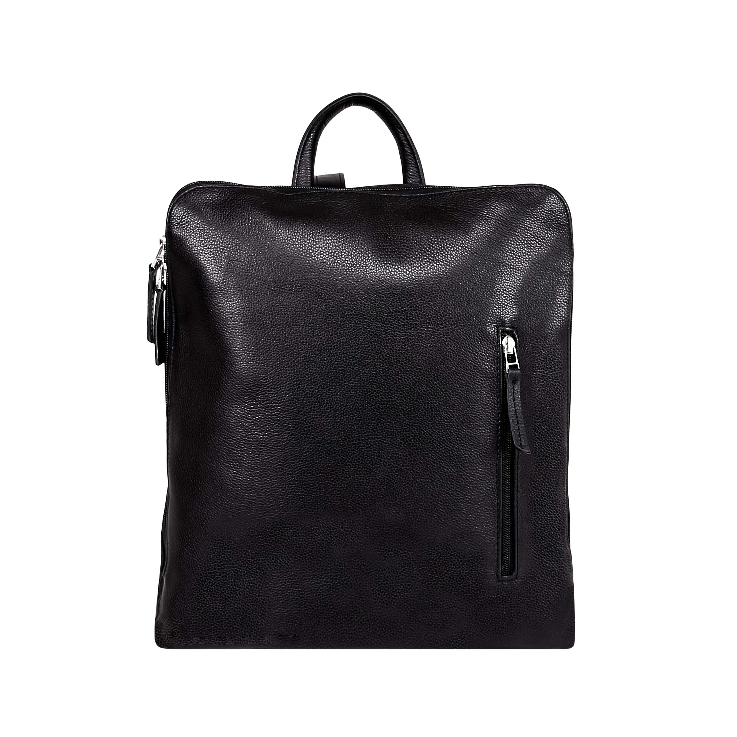 Leather Backpack 8895 - Black