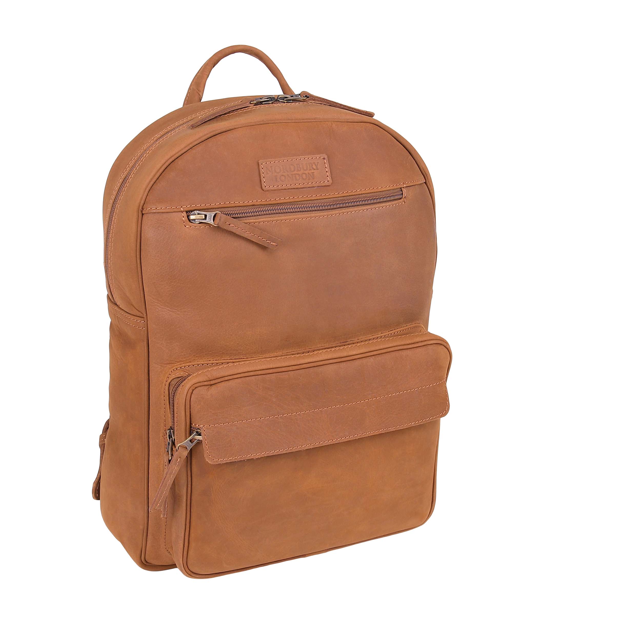 Leather Backpack 8893 - Light Brown