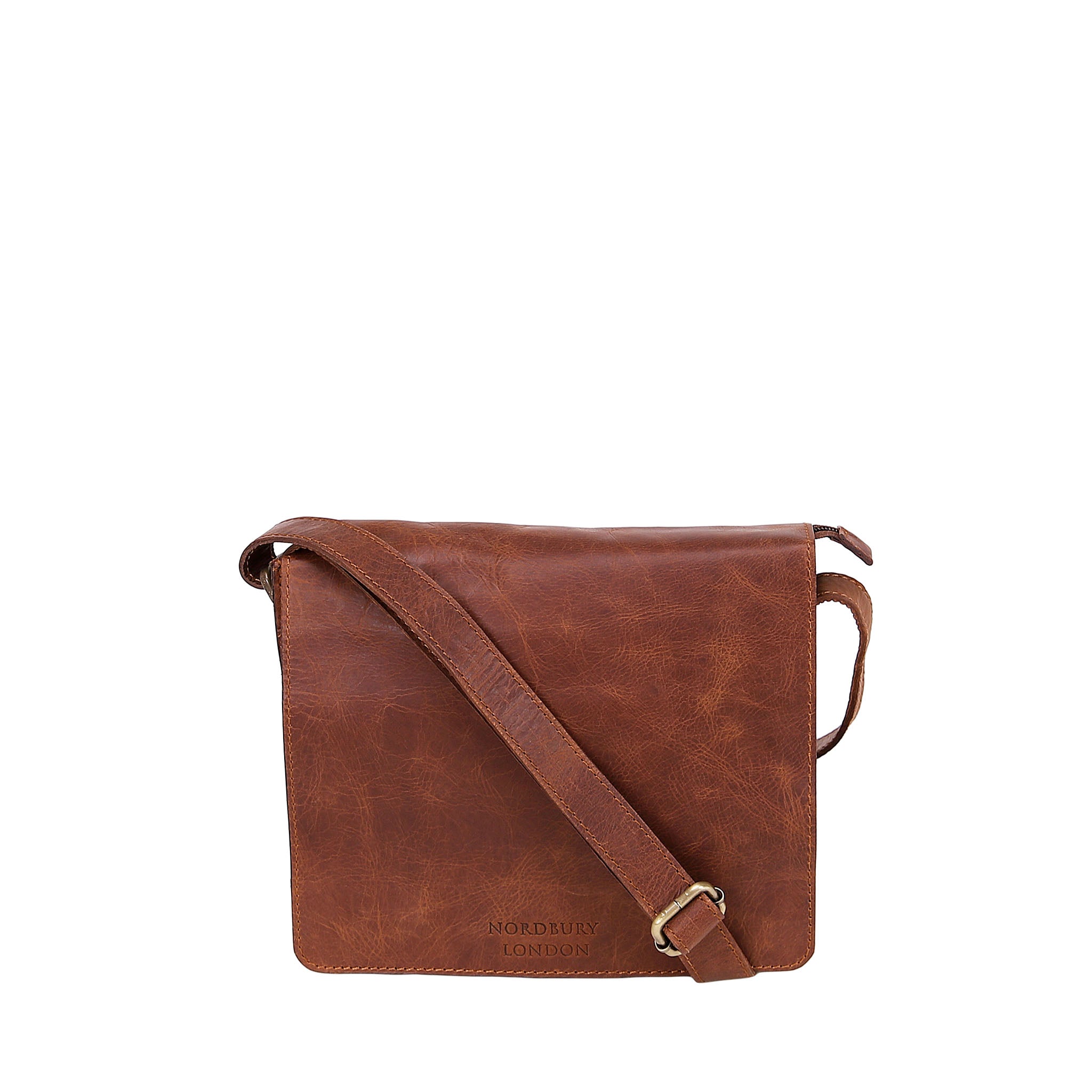 Leather Messenger Bag 3801 - Brown