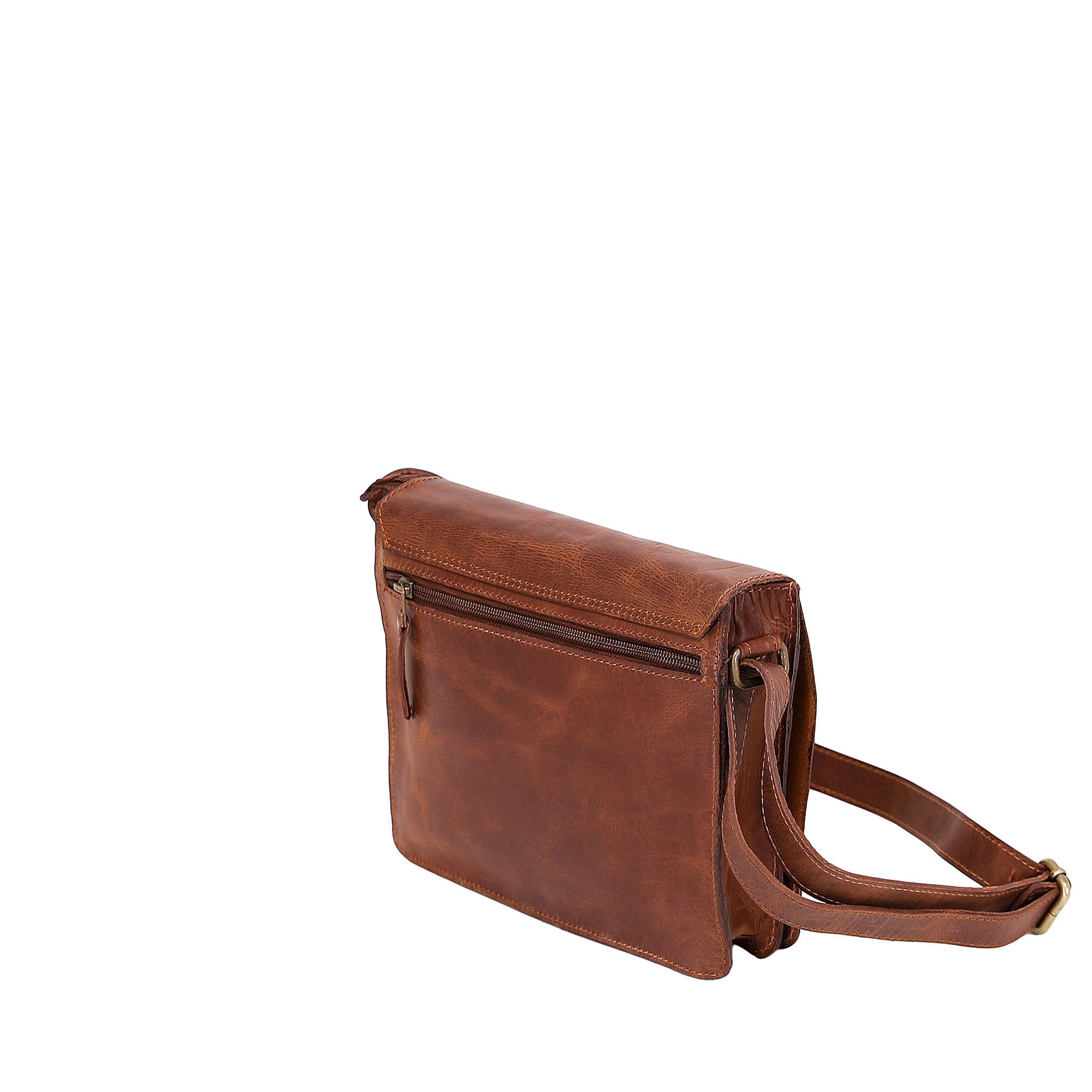 Leather Messenger Bag 3801 - Brown