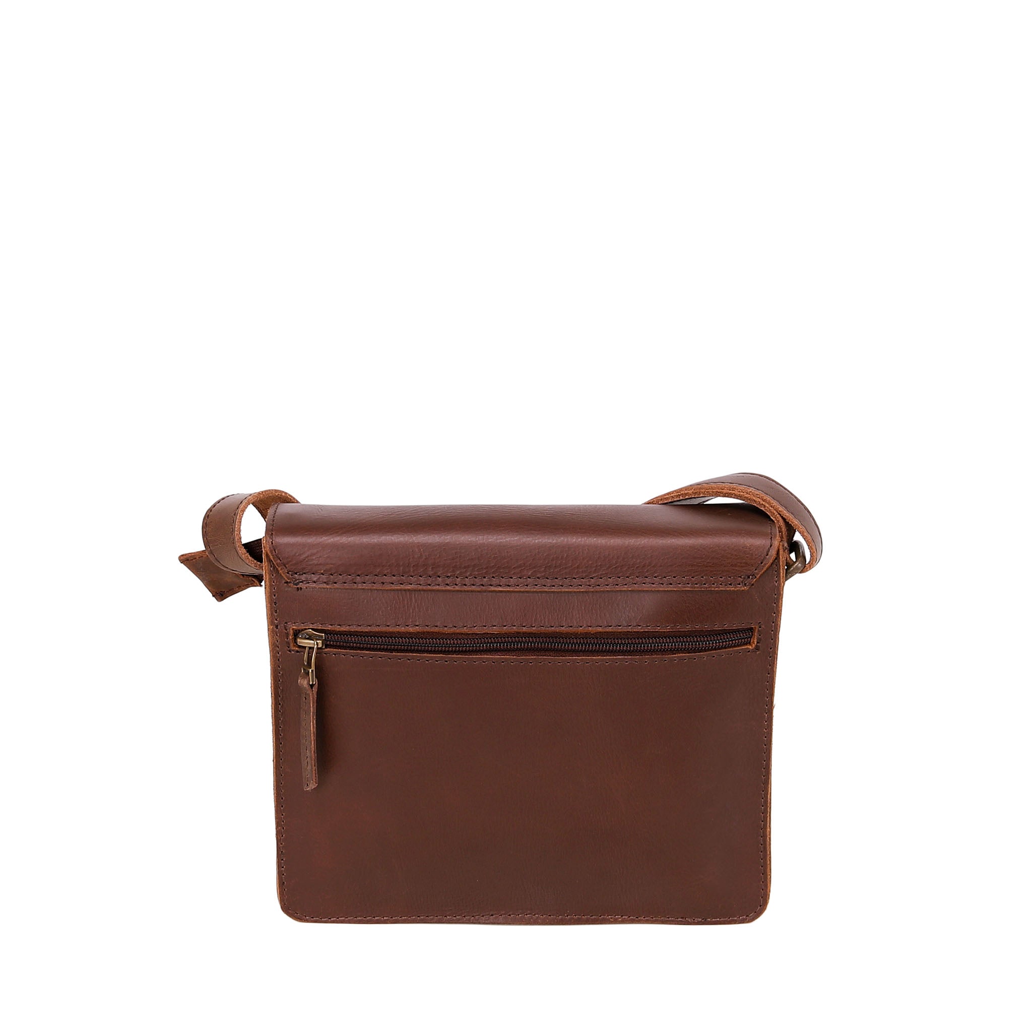 Leather Messenger Bag 3801 - Medium Brown