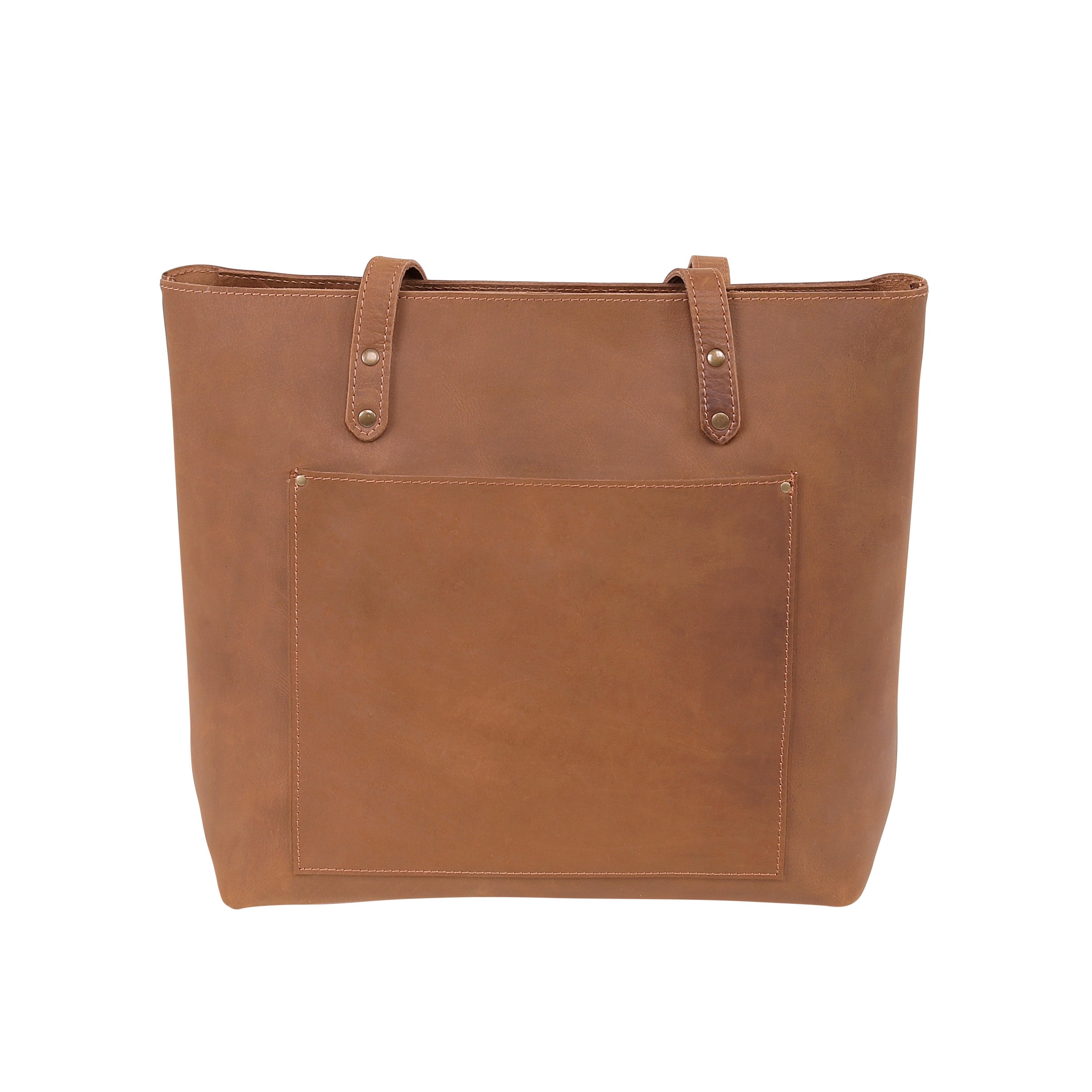 Leather Tote Bag 9917 - Light Brown