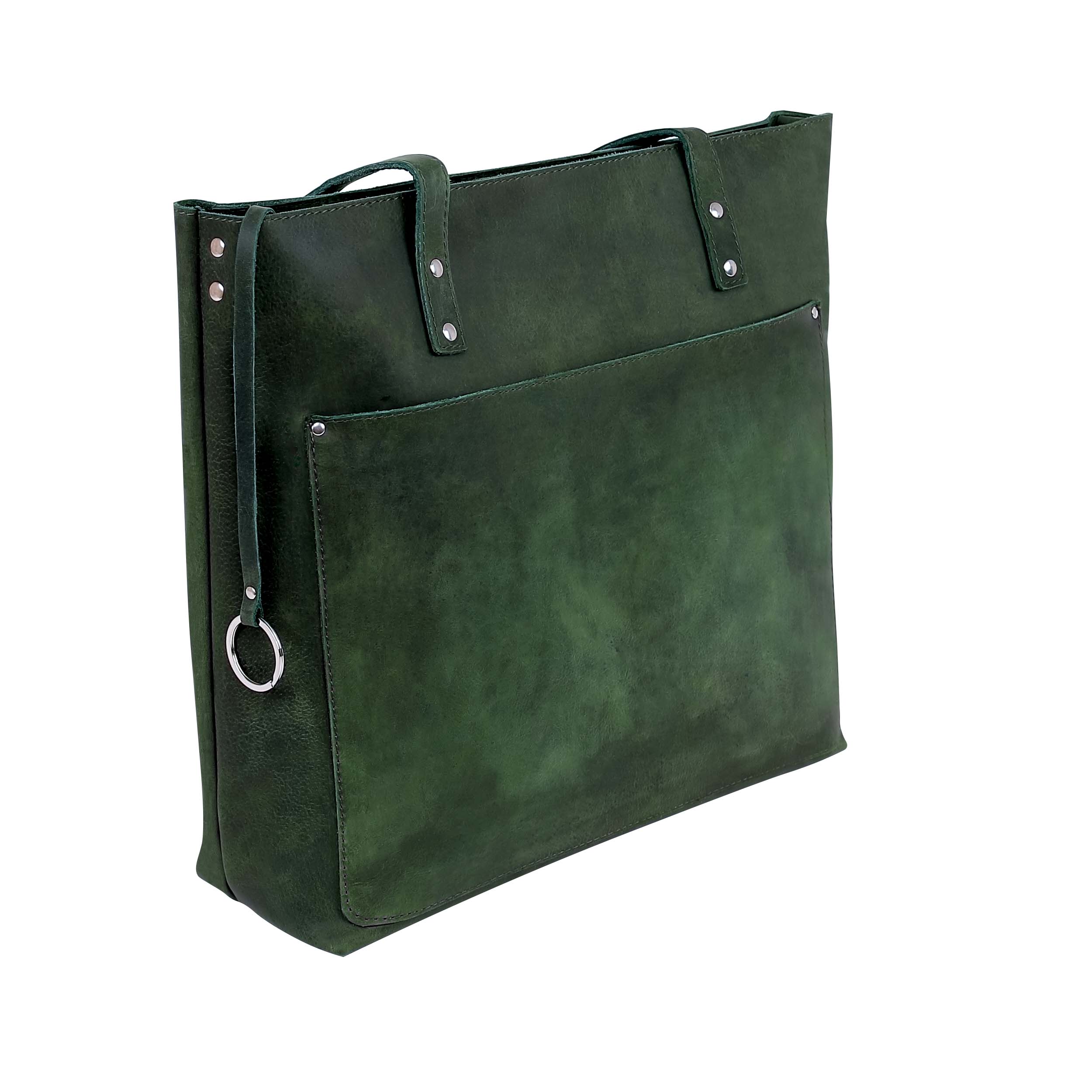Leather Tote Bag 9916 - Green