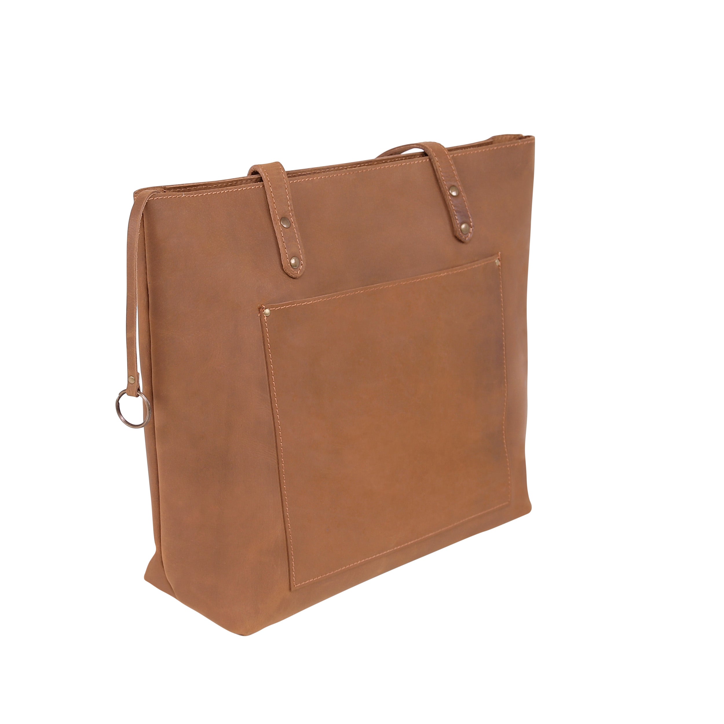 Leather Tote Bag 9917 - Light Brown