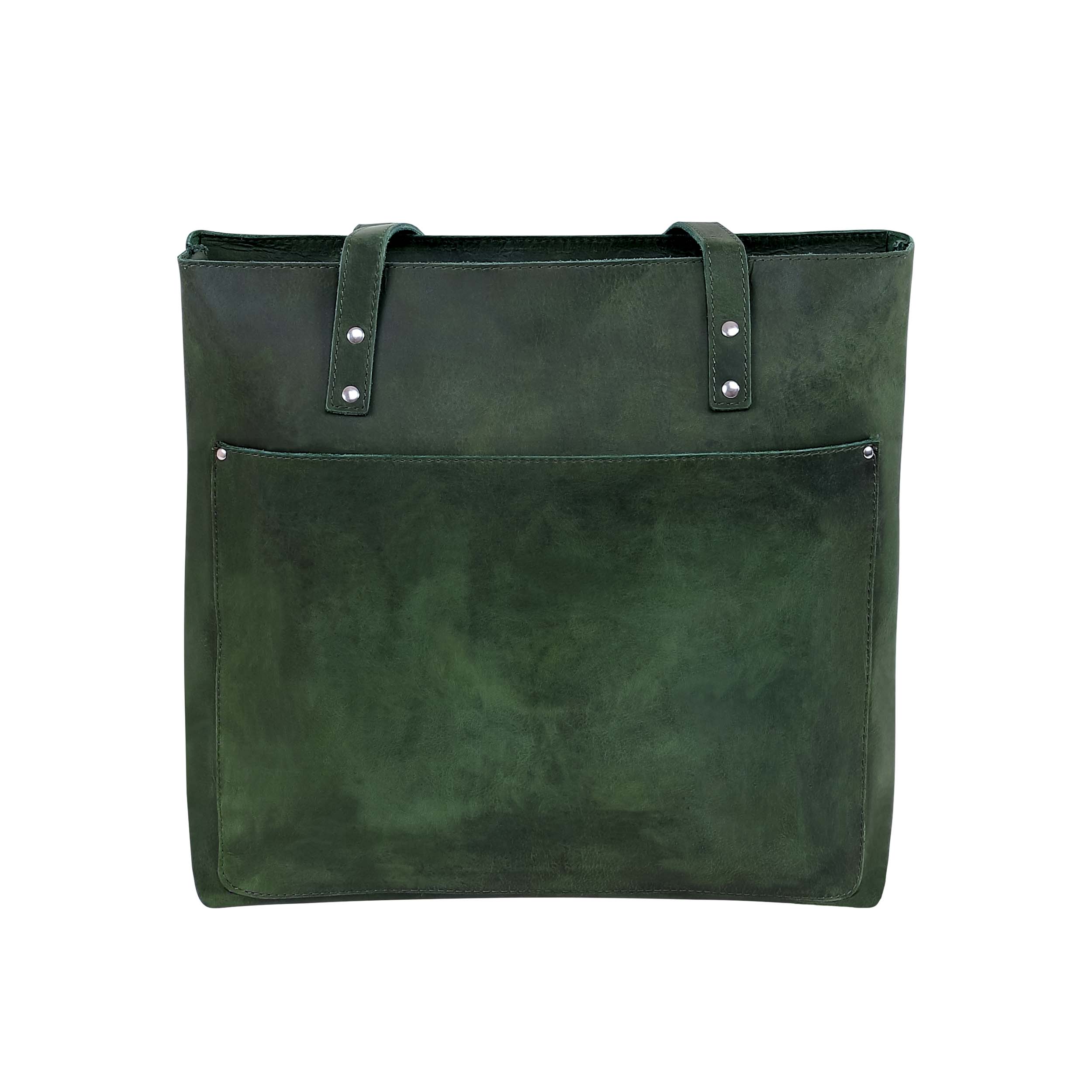 Leather Tote Bag 9916 - Green