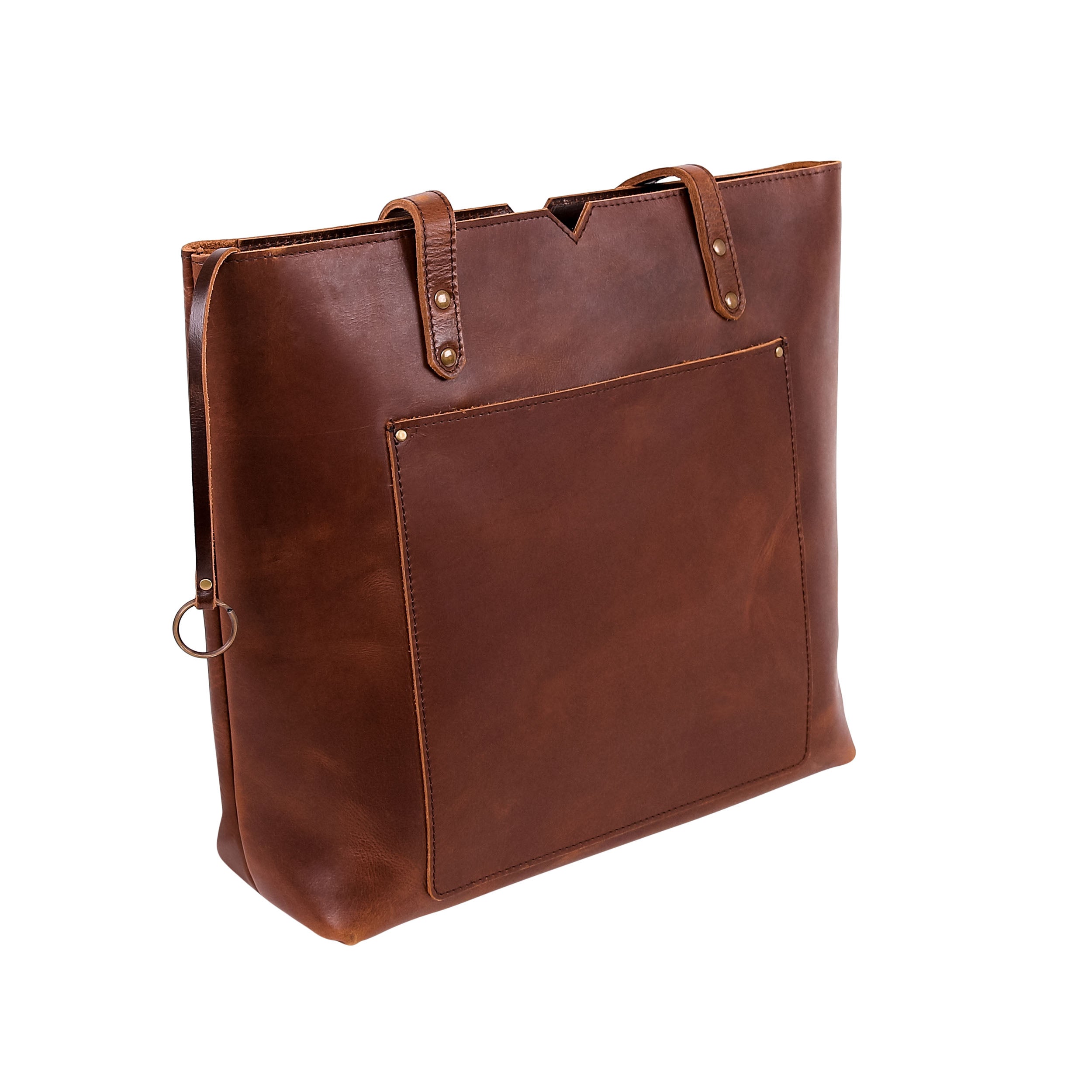 Leather Tote Bag 9918 - Medium Brown