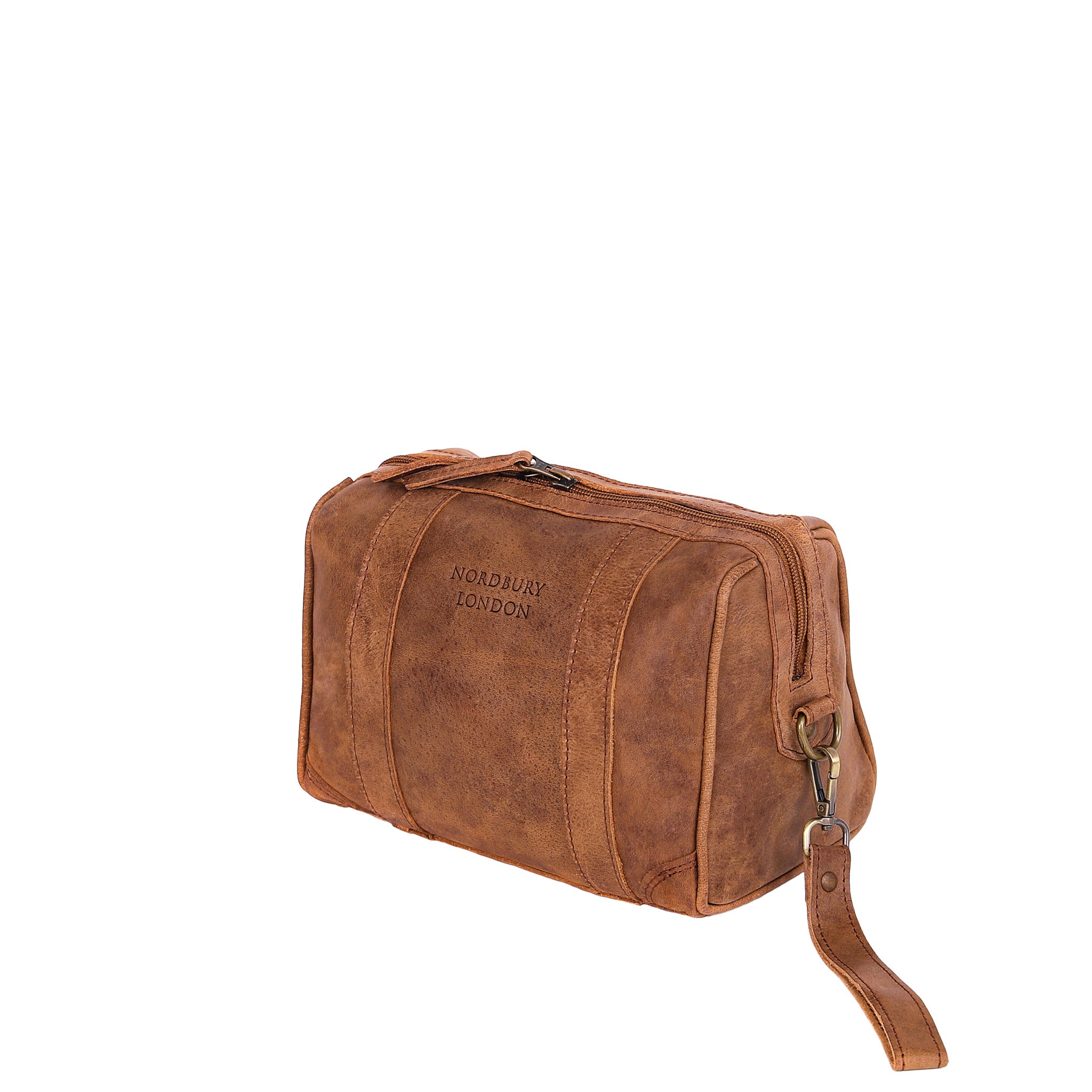 Leather Wash Bag 2656 - Brown