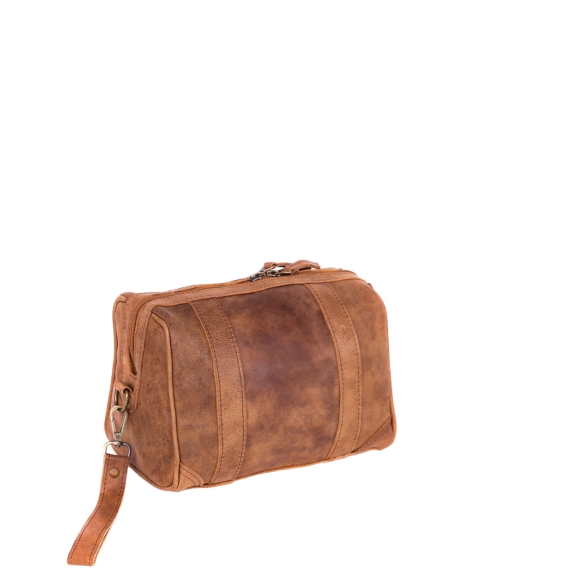 Leather Wash Bag 2656 - Brown