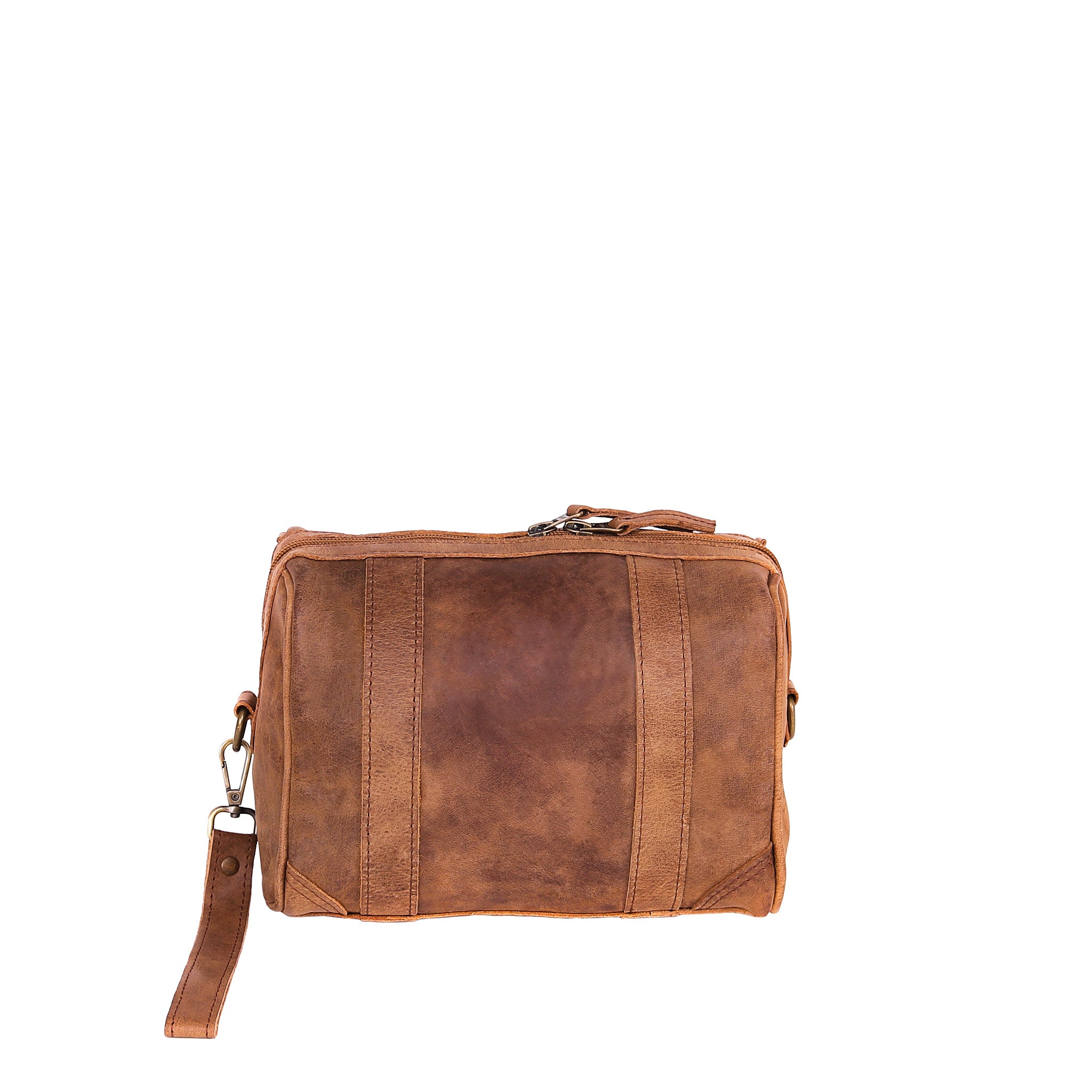 Leather Wash Bag 2656 - Brown