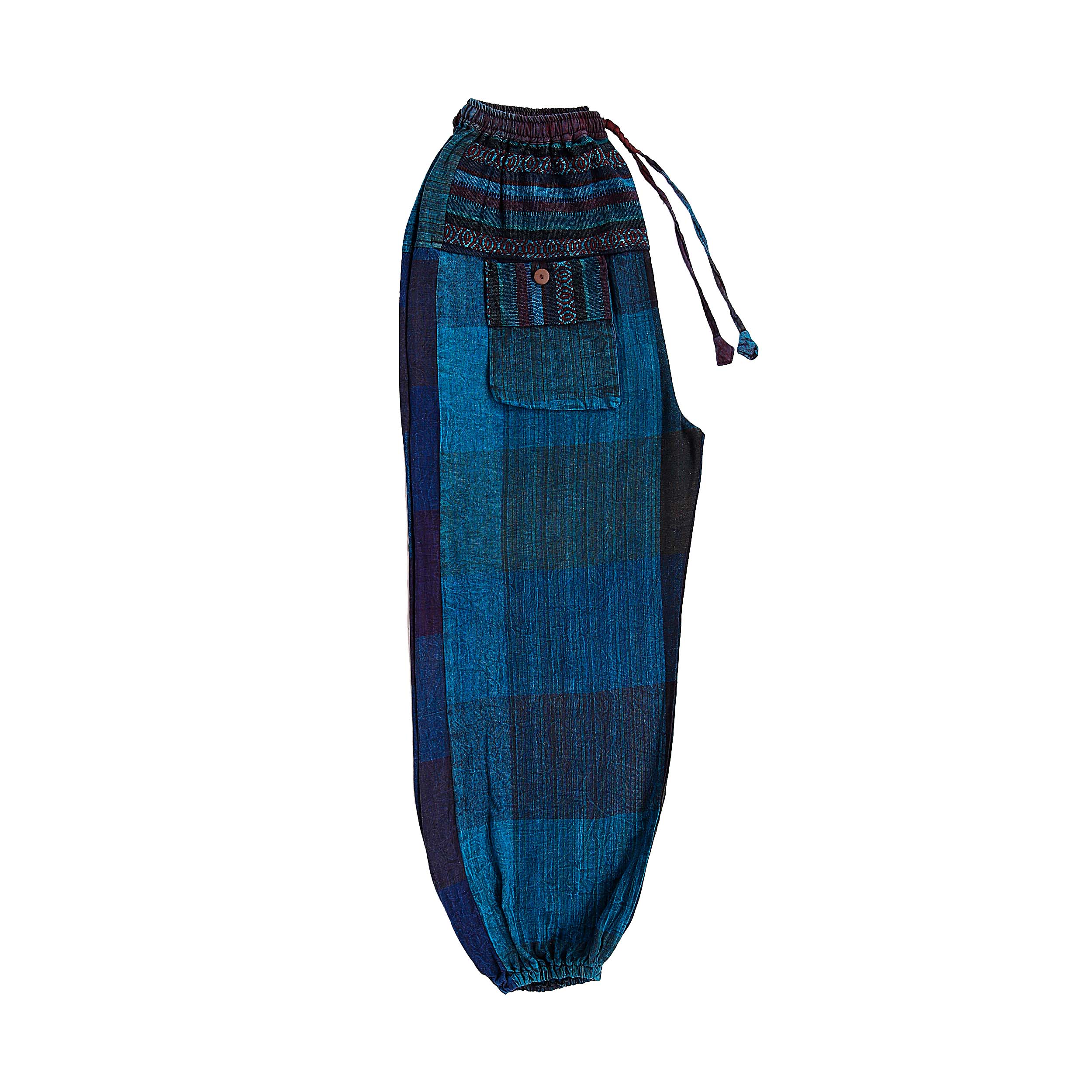 Harem Ghari Trousers - Blue Patch