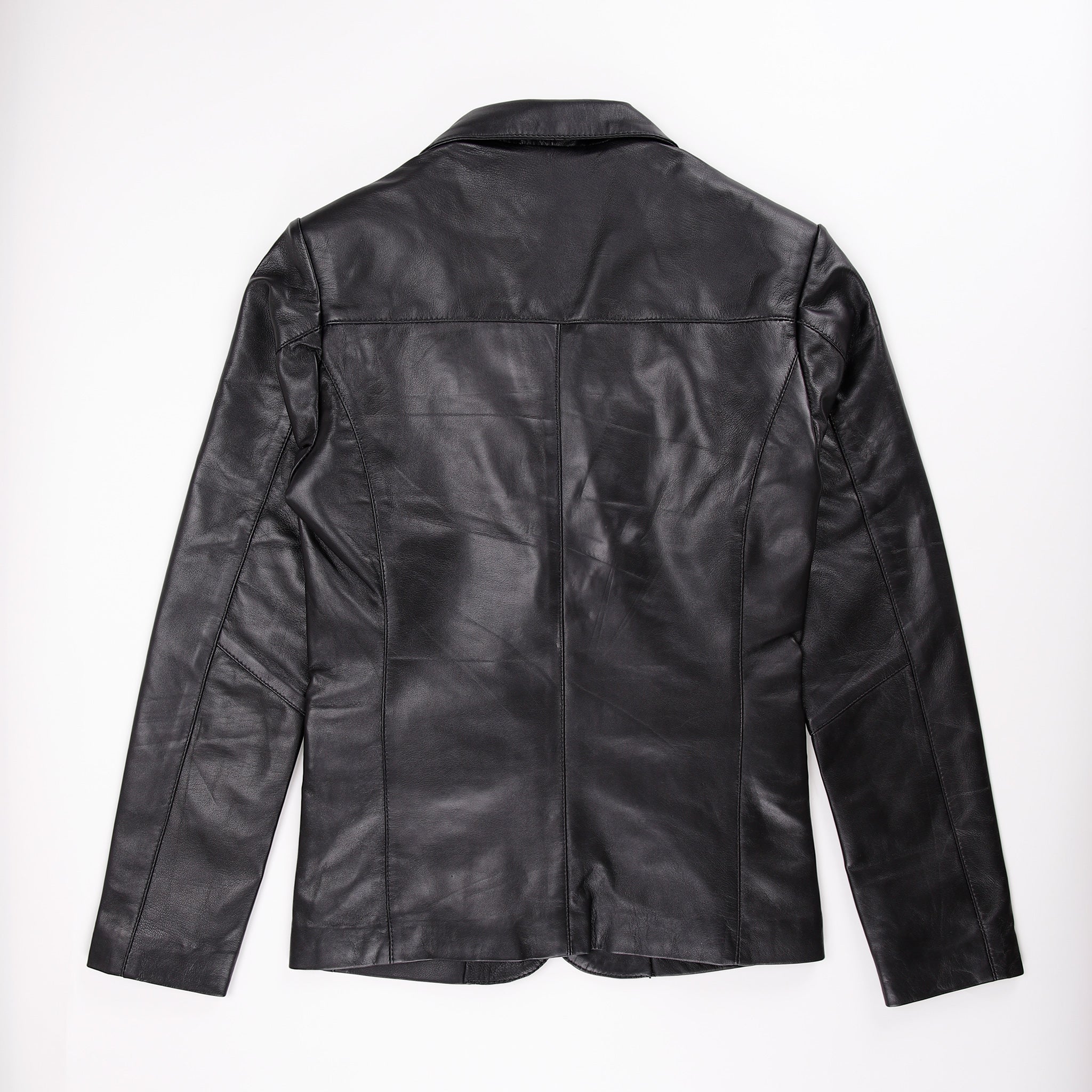 Women Leather Button Coat