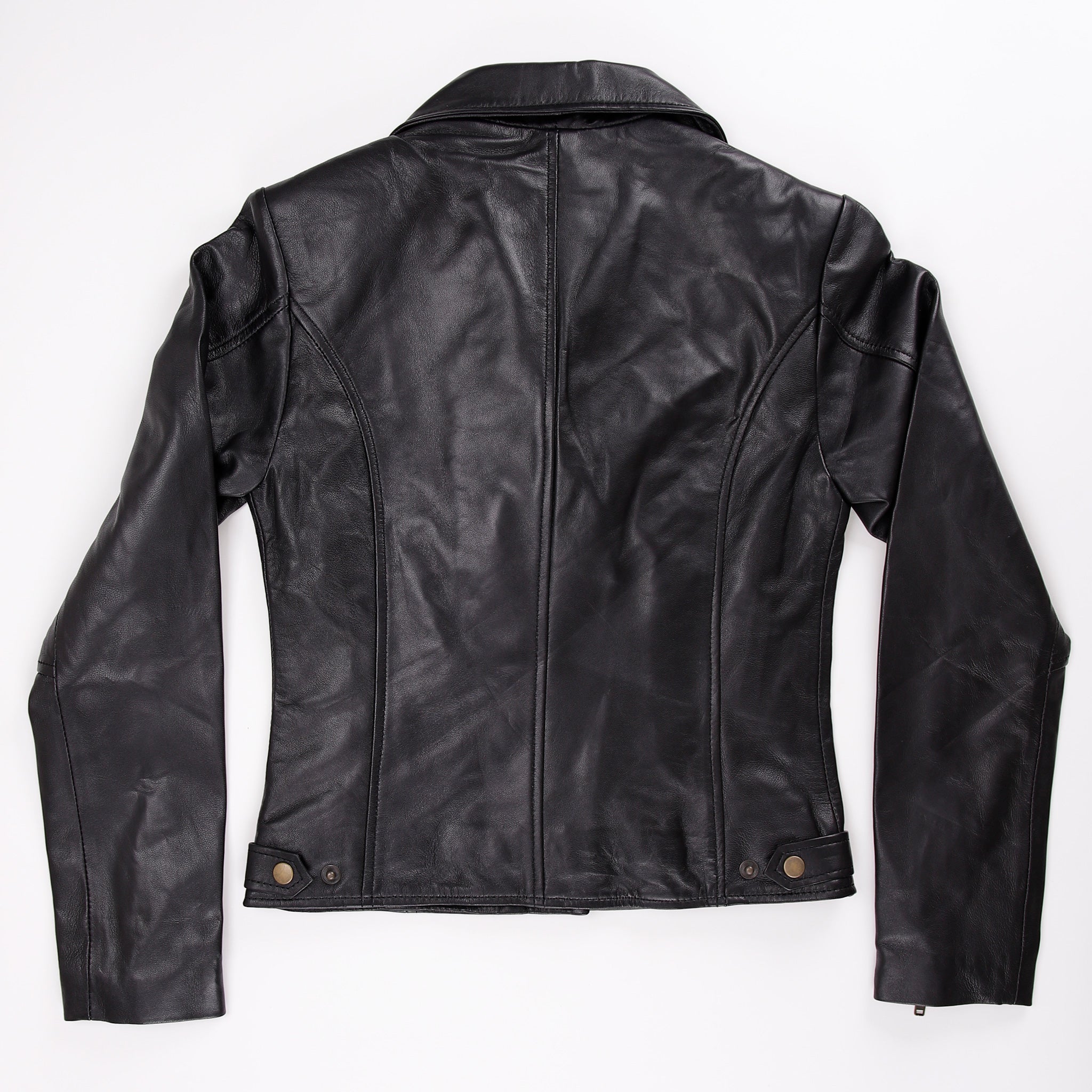 Women Soft Leather Cross Zip Biker Jacket