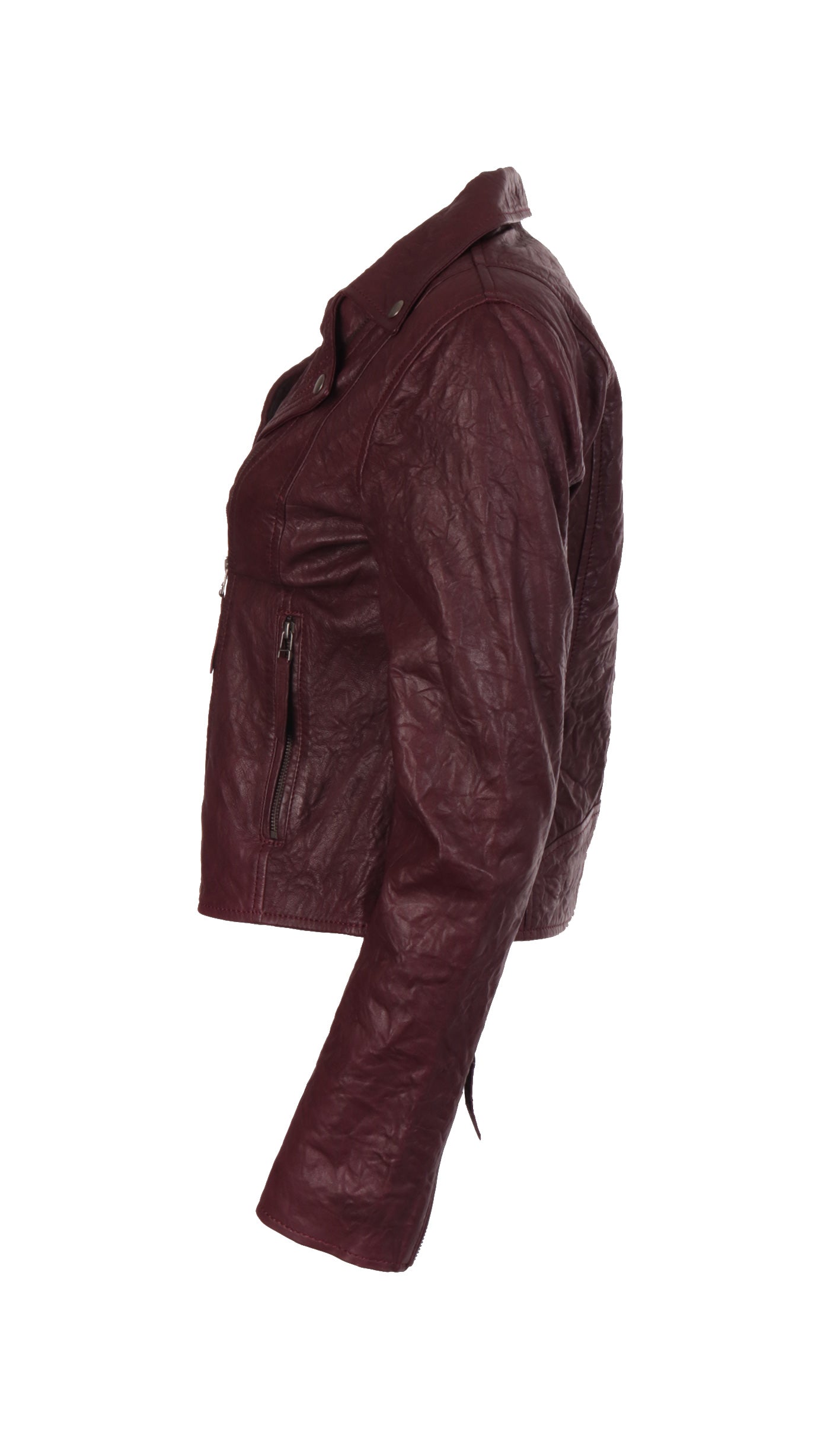 Zip Leather Biker Jacket