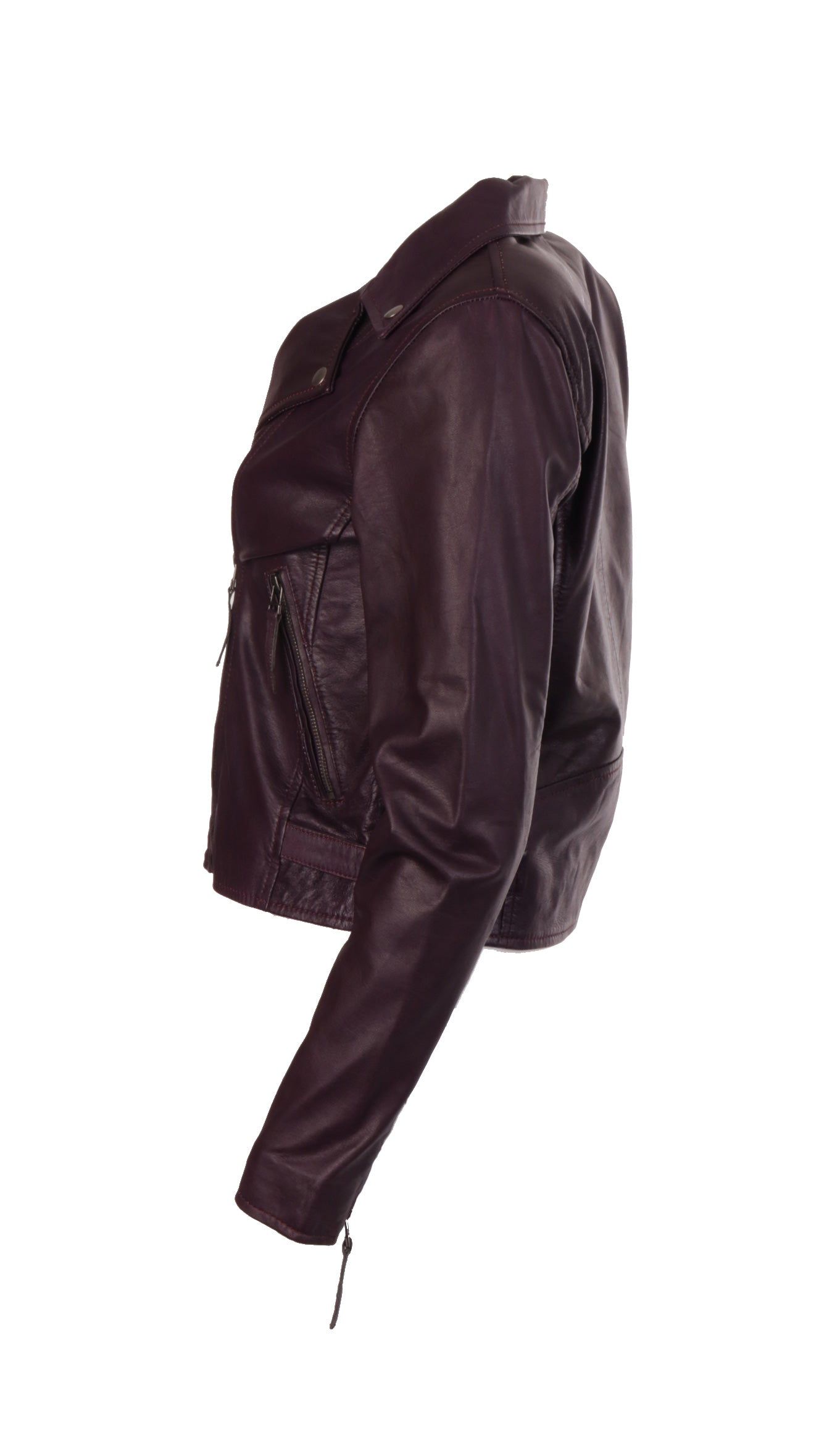 Zip Leather Biker Jacket